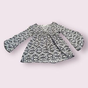 Vintage Kids Amy Byer Floral Patterned Bell Sleeve Sheer Blouse Size S (7)